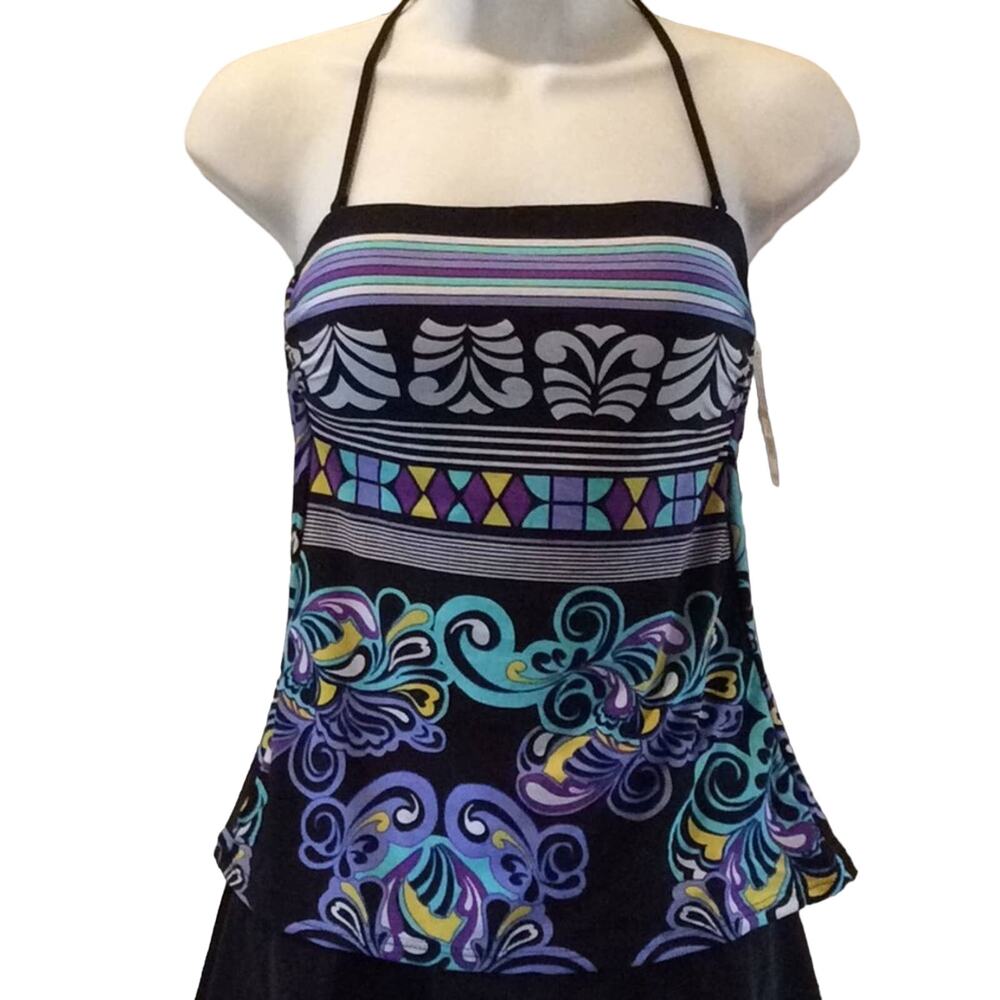 Kenneth Cole Tankini Swimsuit Top Small NEW
